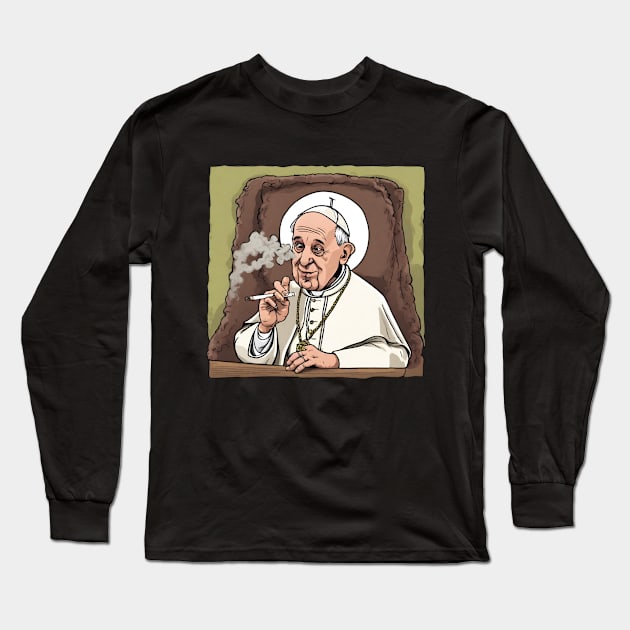 Pope Francis | Elevated Long Sleeve T-Shirt by Klau